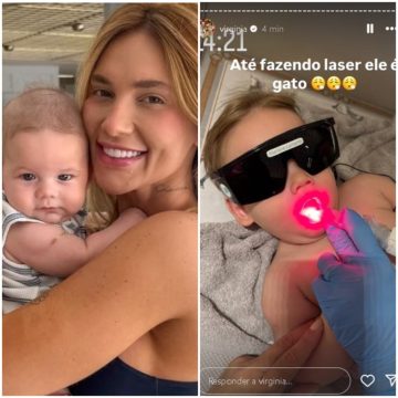 Filho de Virgínia, José Leonardo faz procedimento com laser aos 7 meses de vida