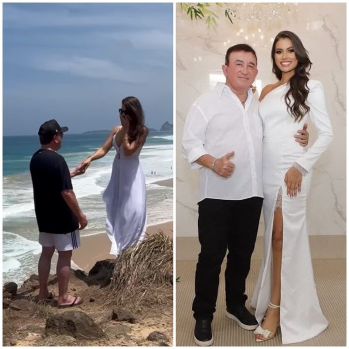 Esposa Miss de Amado Batista publica vídeo do pedido de casamento: ‘Quem eu procurava’