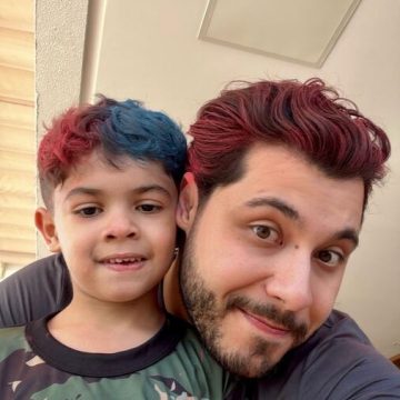 Com doença crônica, filho de Marília Mendonça e Murilo Huff diverte ao surgir de cabelo colorido