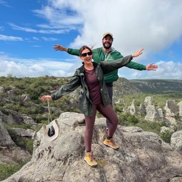 Em Pernambuco, Fátima Bernardes e Túlio Gadêlha visitam o segundo maior parque arqueológico do Brasil; veja fotos