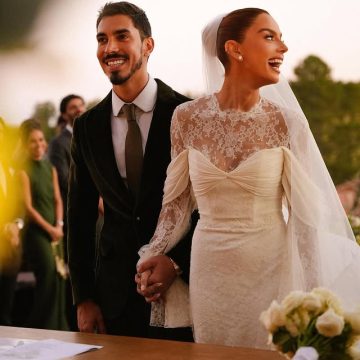 Giovanna Lancellotti compartilha novos registros do casamento com Gabriel David e brinca: “Quero de novo”