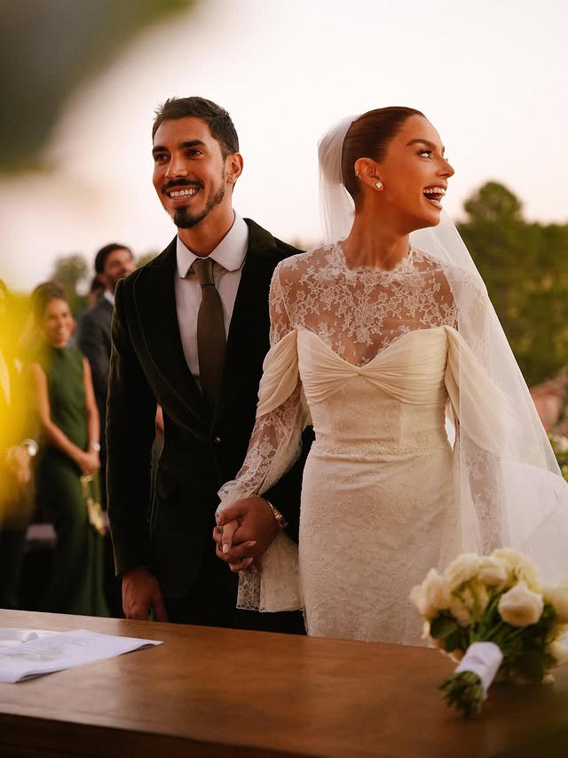 Giovanna Lancellotti compartilha novos registros do casamento com Gabriel David e brinca: “Quero de novo”