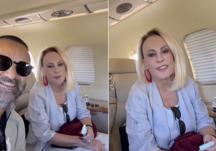 Acompanhada do marido, Ana Maria Braga volta a São Paulo e anuncia retorno ao Mais Você