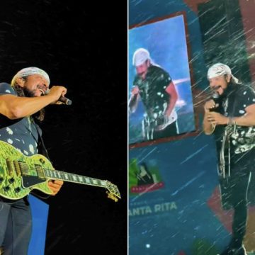 Debaixo de chuva, Bell Marques agita multidão em show de São João na Paraíba: “Inesquecível”