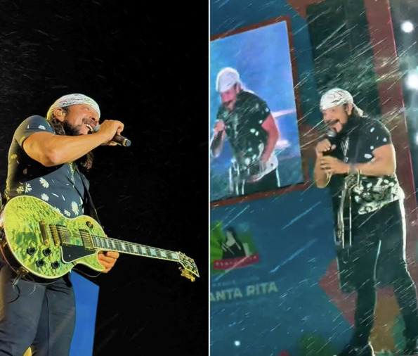 Debaixo de chuva, Bell Marques agita multidão em show de São João na Paraíba: “Inesquecível”