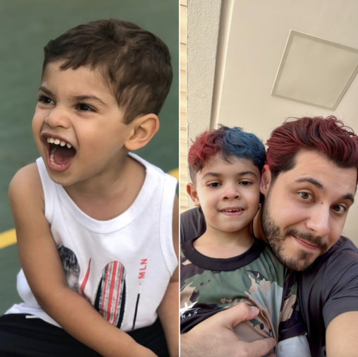 Com doença crônica, filho de Marília Mendonça e Murilo Huff diverte ao surgir de cabelo colorido