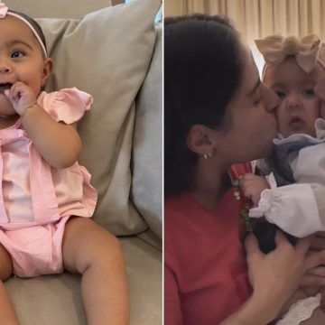 Filha de Graciele Lacerda e Zezé, Clara esbanja fofura em aniversário do sobrinho