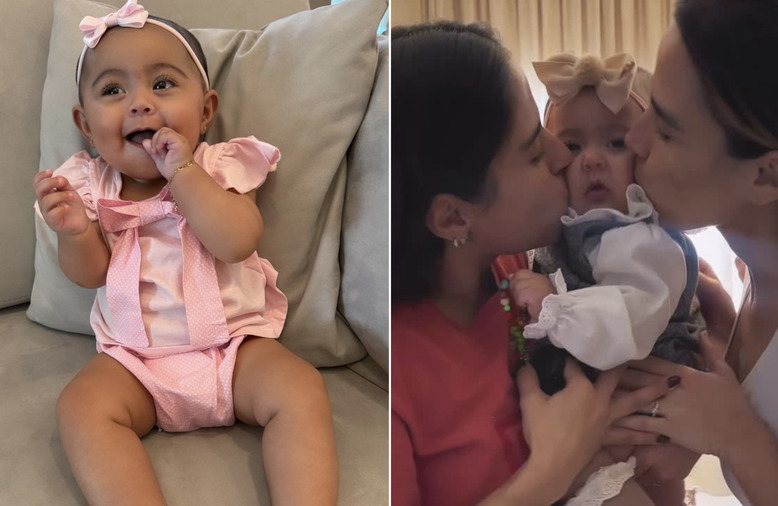 Filha de Graciele Lacerda e Zezé, Clara esbanja fofura em aniversário do sobrinho