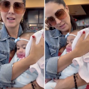 Graciele Lacerda embarca com a filha Clara rumo ao Nordeste; saiba o destino