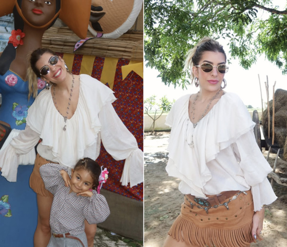 Com a filha Liz, Lore Improta curte São João em família no interior da Bahia; veja fotos