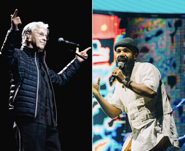 Em encontro inédito, Caetano Veloso e Russo Passapusso dividem o palco em festival; aos detalhes