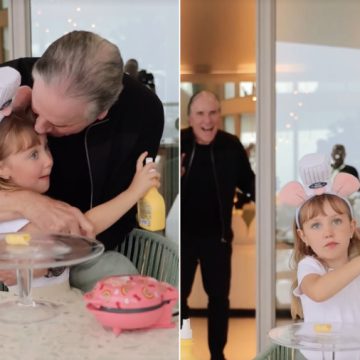 Em Miami, Roberto Justus ganha surpresa da filha Vicky; veja