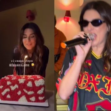 Fernanda Paes Leme celebra 42 anos em karaokê e brinca sobre música escolhida: ‘Desculpa, Sandy’