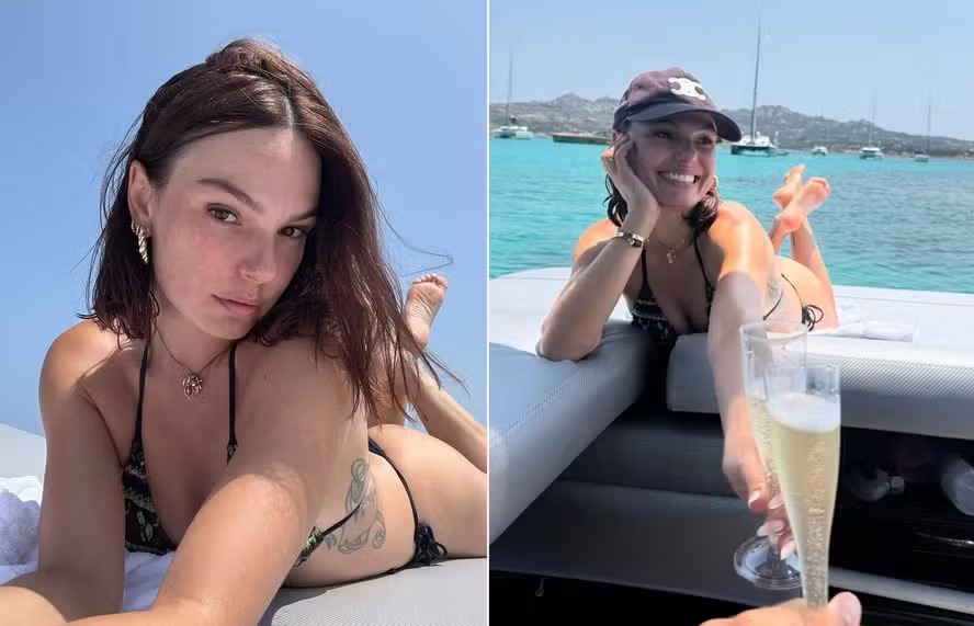Isis Valverde posa toda linda de biquíni em lua de mel com Marcus Buaiz na Itália