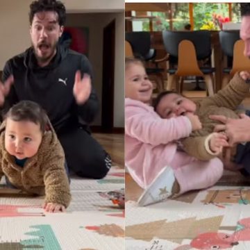 Eliezer mostra Ravi aos 7 meses tentando engatinhar com ajuda da irmã