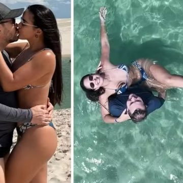 Ximbinha curte férias românticas com a esposa Karen Kethlen no Maranhão; fotos