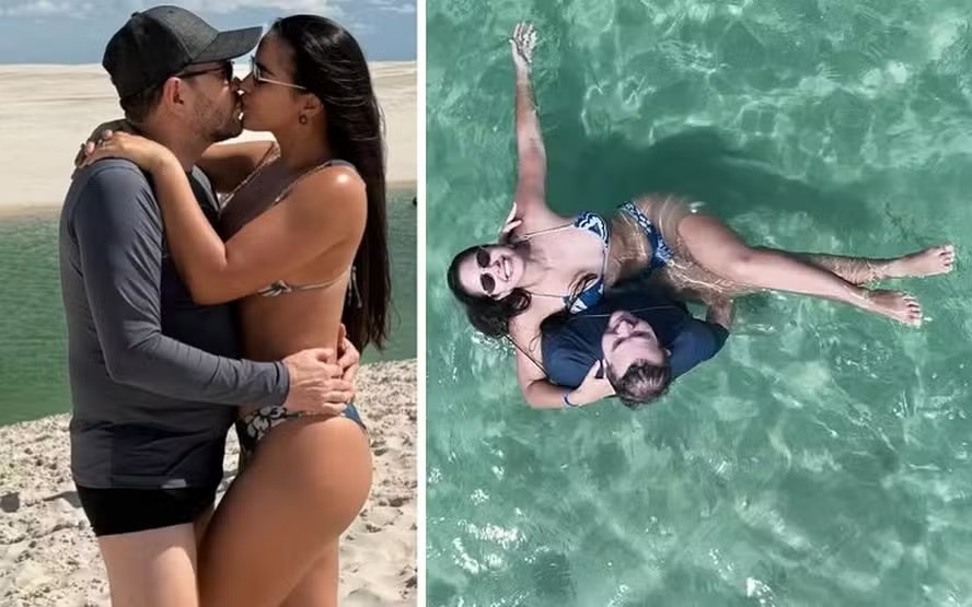 Ximbinha curte férias românticas com a esposa Karen Kethlen no Maranhão; fotos