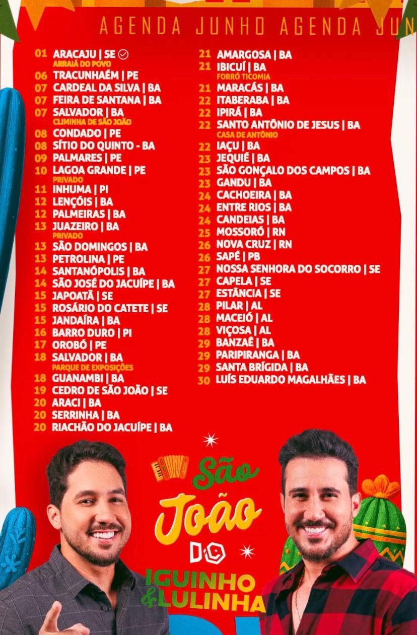 Com 54 shows, Iguinho e Lulinha são donos da maior agenda de São João ...
