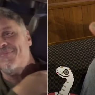 Guilherme Fontes curte cinema com a filha e mostra dedo após picada de jararaca