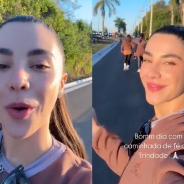 Gabriela Versiani completa caminhada religiosa de 18km com ferimentos: ‘Se não der o sangue, não é penitência’