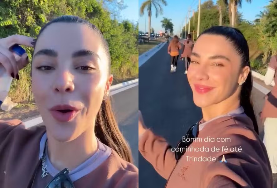 Gabriela Versiani completa caminhada religiosa de 18km com ferimentos: ‘Se não der o sangue, não é penitência’