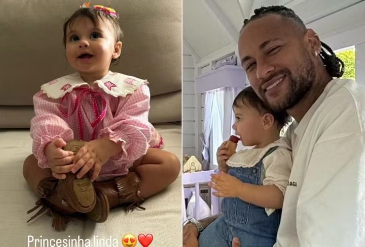 Neymar se encanta ao ver a filha Helena vestida de caipira: ‘Princesinha linda’