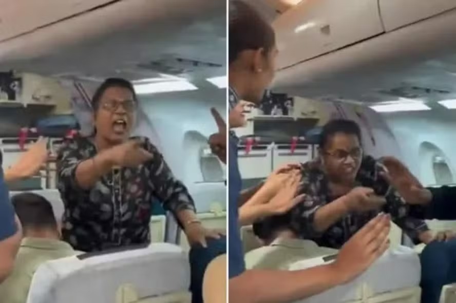 Passageira tem ataque de fúria e ameaça derrubar avião na Índia; assista