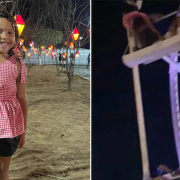 Menina de 5 anos cai de roda gigante na Bahia, e mãe relata desespero: ‘Corri para tentar segurar’