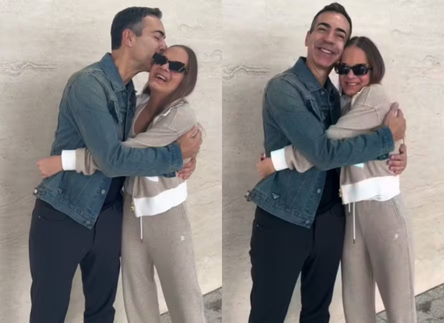 Cesar Tralli sai de férias e celebra dias em família com Rafa Justus