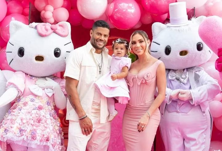 Quarenta mil balões e bolo de 3 metros: os bastidores da festa luxuosa de um ano da filha de Hulk e Camila
