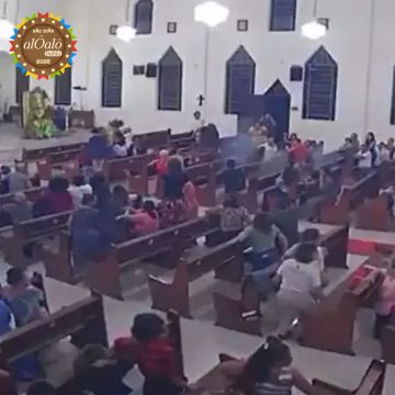 Rojão explode dentro de igreja durante missa e assusta fiéis em cidade no interior da Bahia