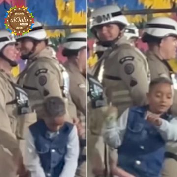 Criança viraliza ao dançar em posto da Polícia Militar durante festa de São João