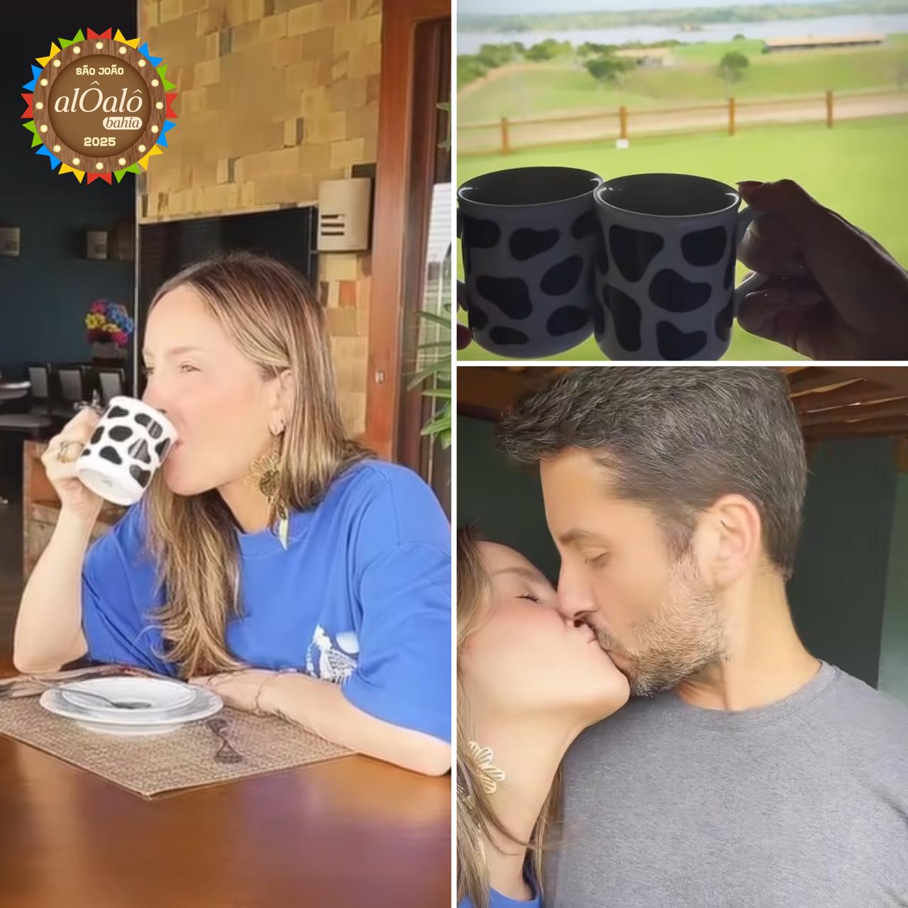 Claudia Leitte curte momento romântico com o marido em fazenda no interior da Bahia