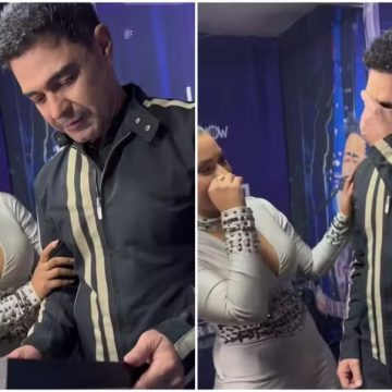 Zezé Di Camargo se emociona ao ganhar de fã desenho do pai ao lado da filha Clara: ‘Se parecem’