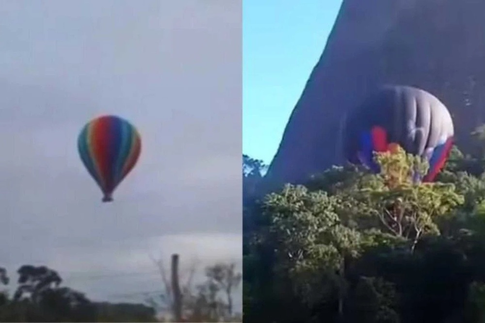 Balão com sete pessoas faz pouso de emergência em mata no Espírito Santo