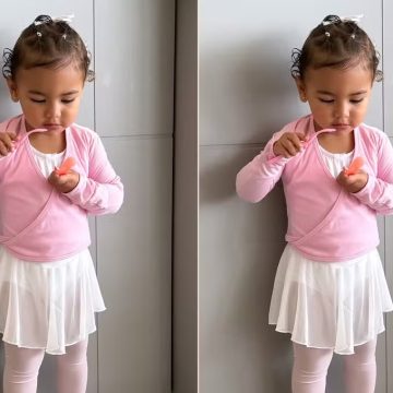 (Alerta fofura) Bruna Biancardi mostra registo de Mavie vestida para aula de balé