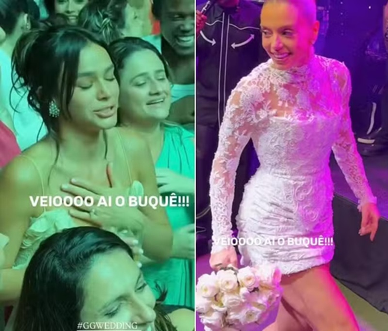 Bruna Marquezine viraliza ao entrar na disputa do buquê de Giovanna Lancellotti