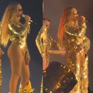 Calça de Beyoncé cai durante show e cantora tenta disfarçar; veja vídeo