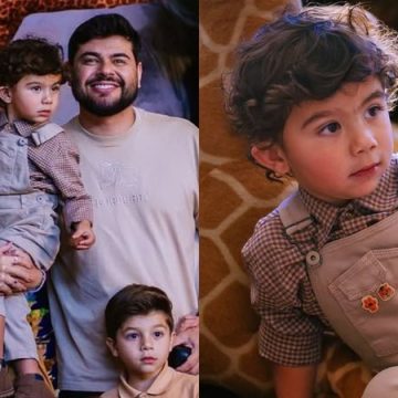 Cantor Cristiano e a esposa comemoram 2 anos do filho com festa temática