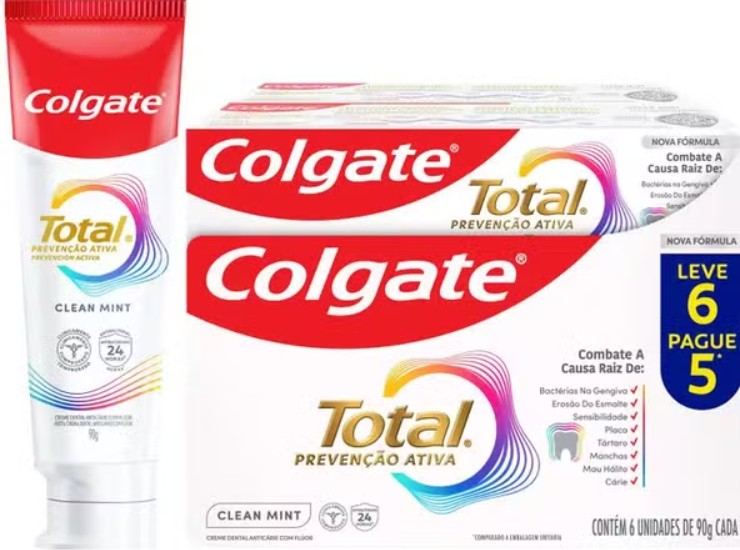 Colgate suspende fabricação do creme dental Total Clean Mint
