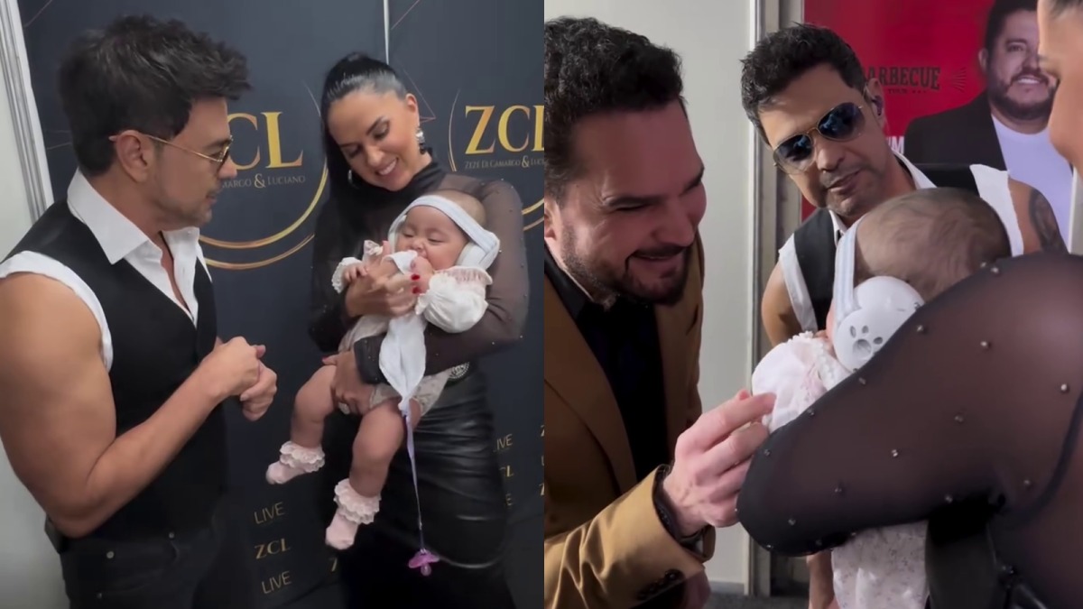 Filha de Zezé e Graciele vai pela 1ª vez ao show do pai e conhece Luciano
