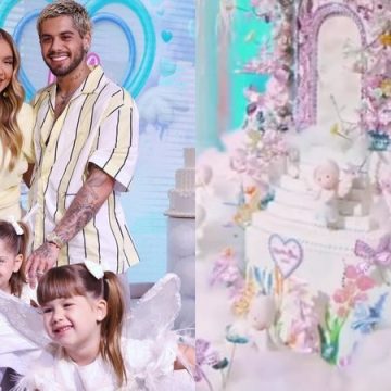 Filha de Virginia e Zé Felipe ganha bolo de aniversário com mais de 2 metros