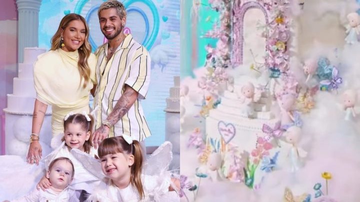 Filha de Virginia e Zé Felipe ganha bolo de aniversário com mais de 2 metros