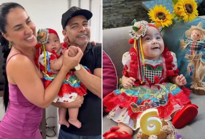 Graciele Lacerda celebra mesversário de Clara com tema junino no Nordeste