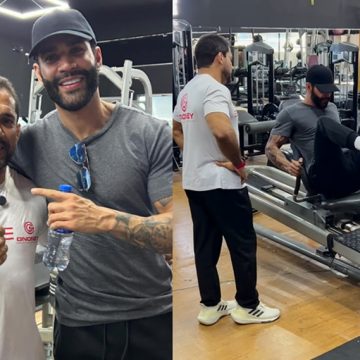 Gusttavo Lima surpreende e faz exercícios em academia de Jequié
