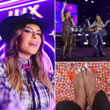 Lore Improta sobe ao palco com Ivete Sangalo em primeira aparição após cirurgia no pé