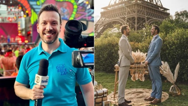 Repórter da Globo se casa ao lado da Torre Eiffel em Paris