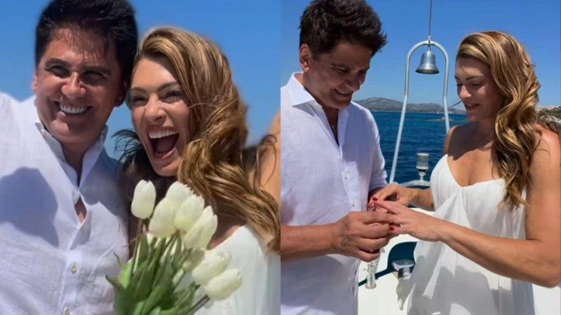César Filho e Elaine Mickely renovam os votos de casamento na Itália