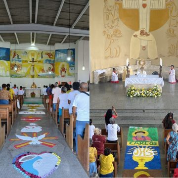 Tradição católica, tapetes colorem ruas e igrejas em celebração ao Corpus Christi
