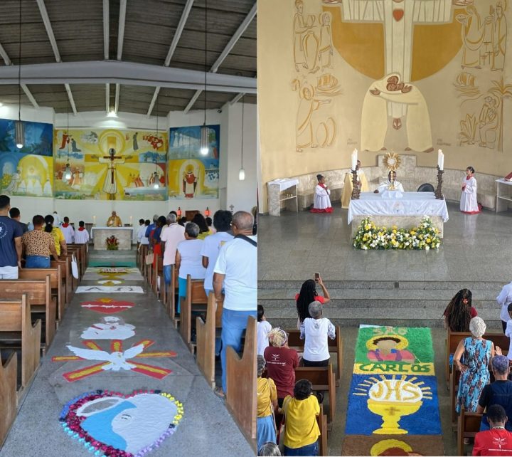 Tradição católica, tapetes colorem ruas e igrejas em celebração ao Corpus Christi
